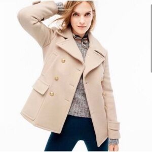 J.Crew Stadium Cloth Nelli Gori Majesty Wool Pea Coat_Women’s Beige